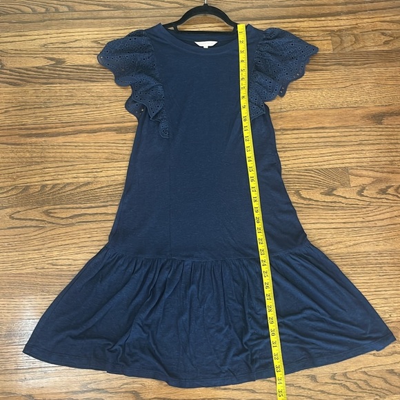 Rebecca Taylor  Navy Eyelet Sleeve Dress Size S - Picture 3 of 8